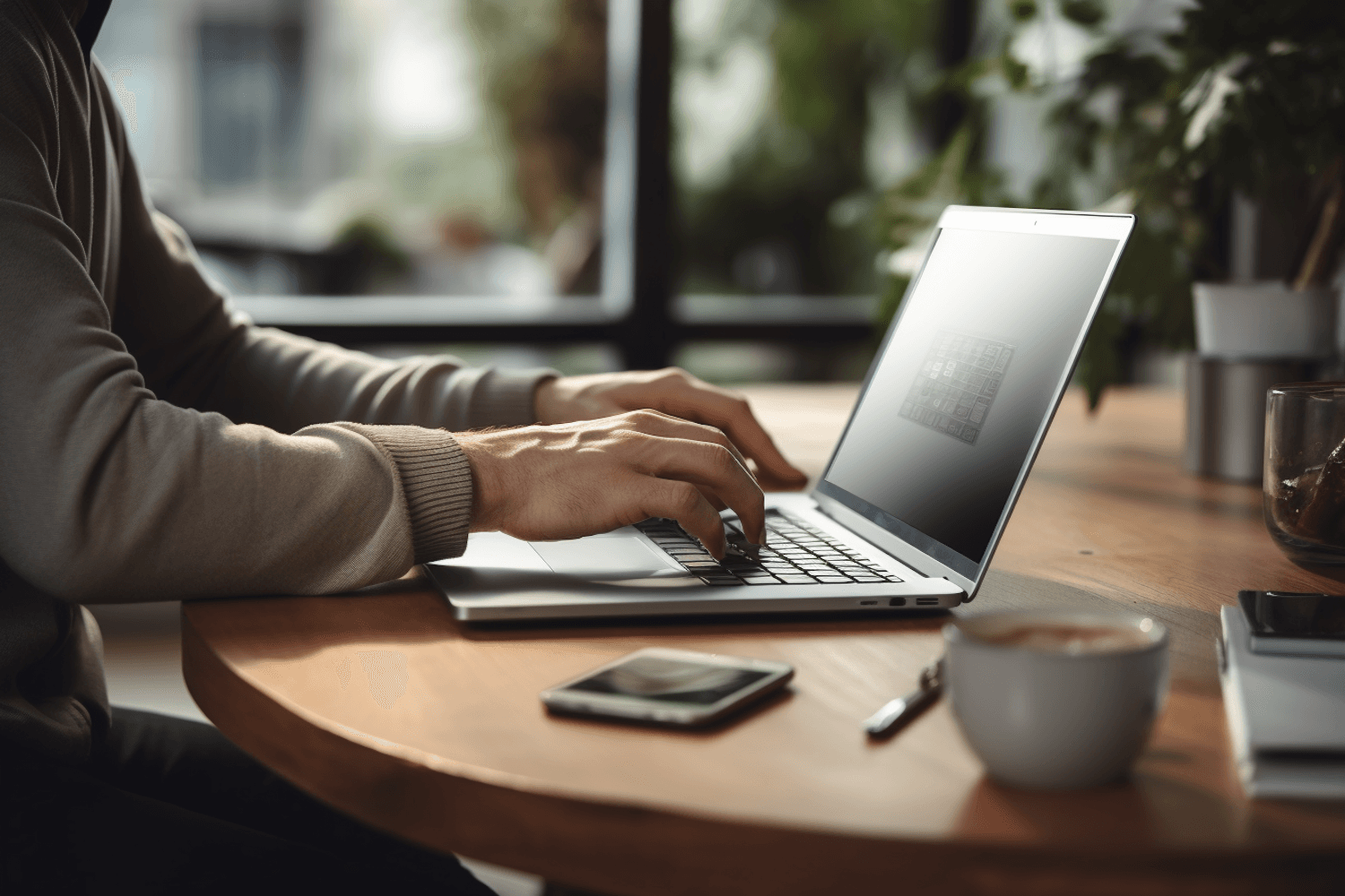 A person working on a laptop